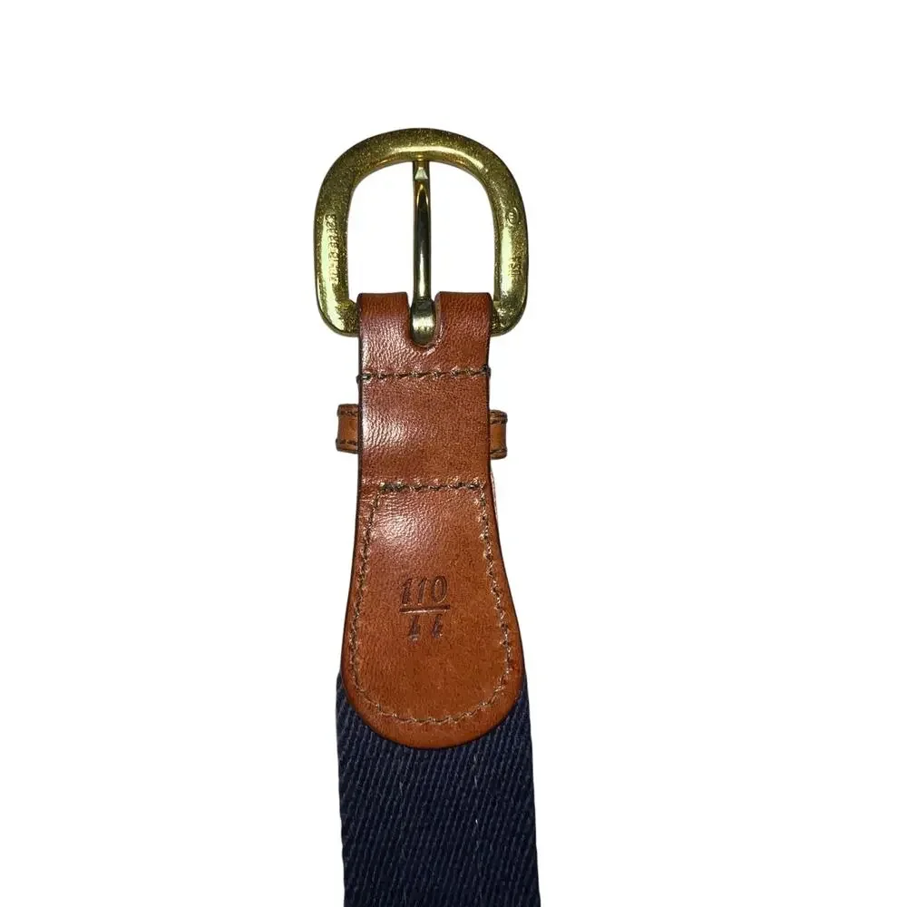Faconnable vintage preppy-style ribbon belt  navy blue golf clubs made in France